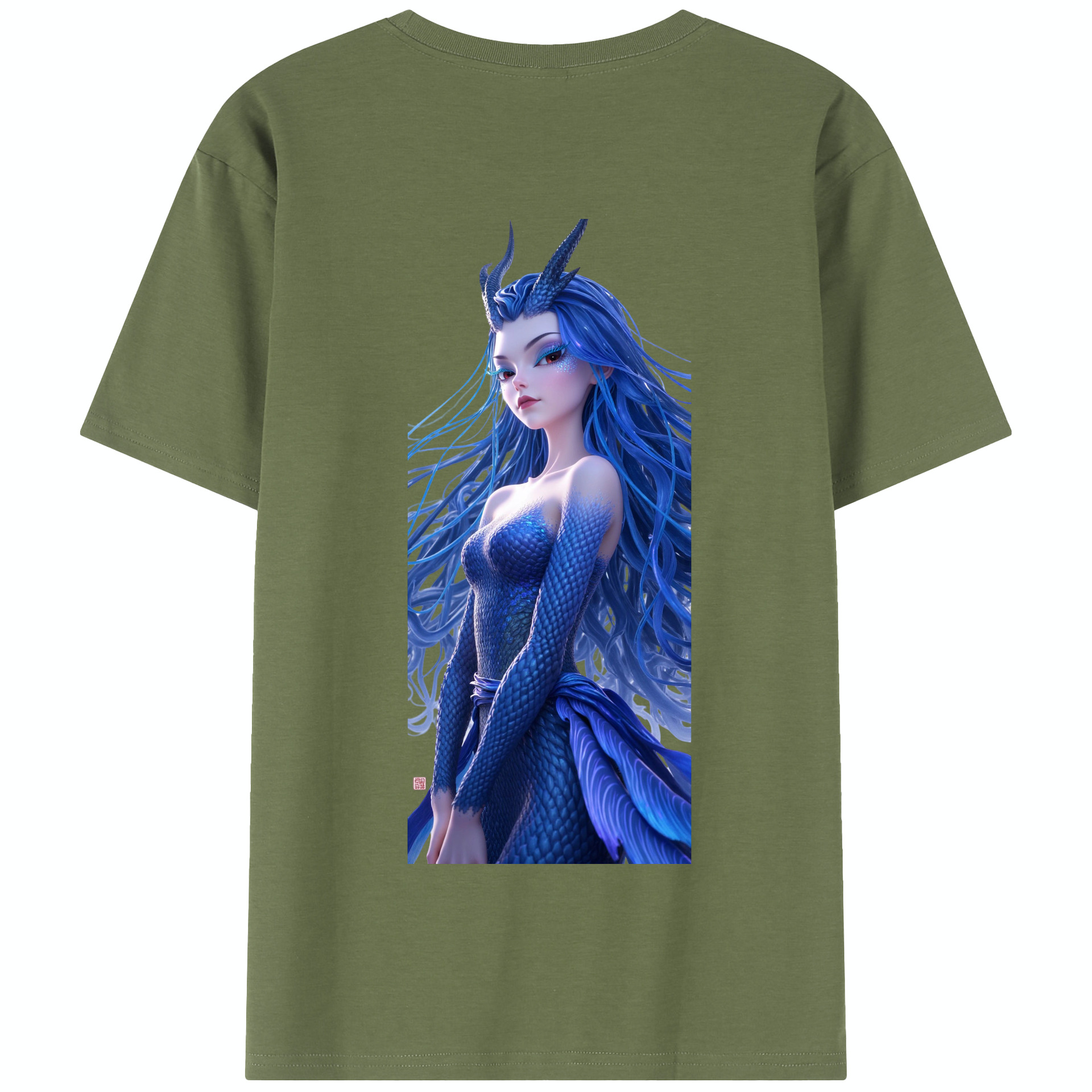 （画像用） Ne Zha 2 ナタ 魔童の大暴れ 綿100％半袖Tシャツ（背面プリント）